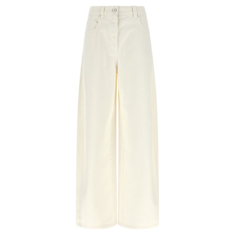 Brunello Cucinelli White Cotton Relaxed Fit Women's Jeans